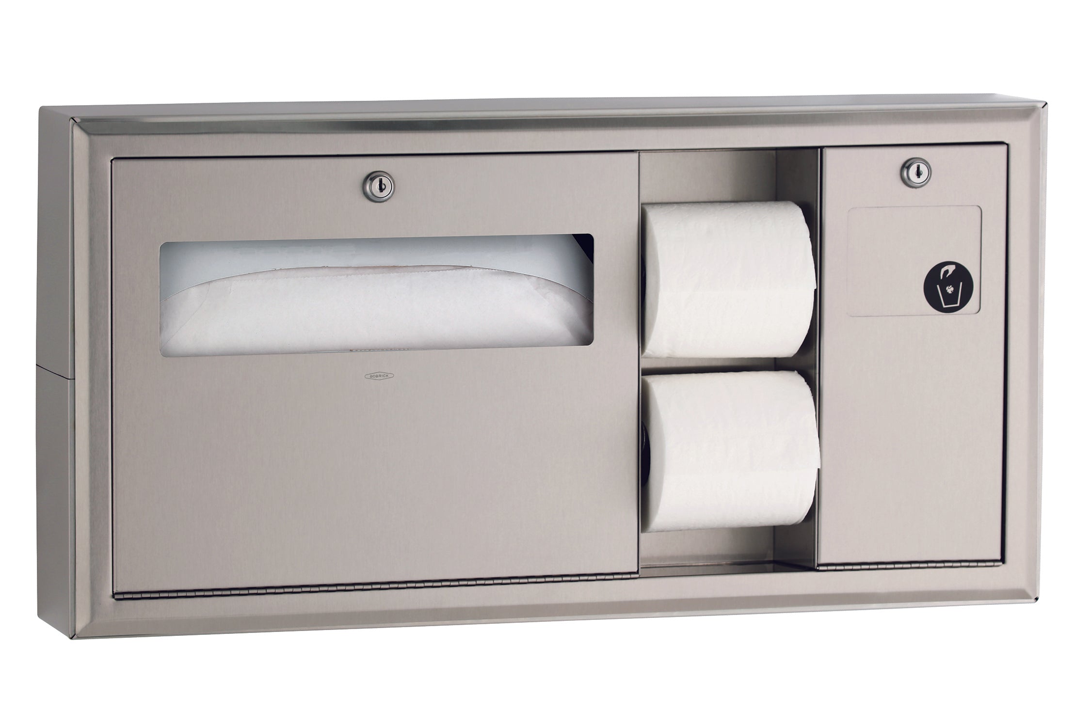 Bobrick B-30929 - ClassicSeries? Surface-Mounted Toilet Tissue, Seat-Cover Dispenser and Waste Disposal