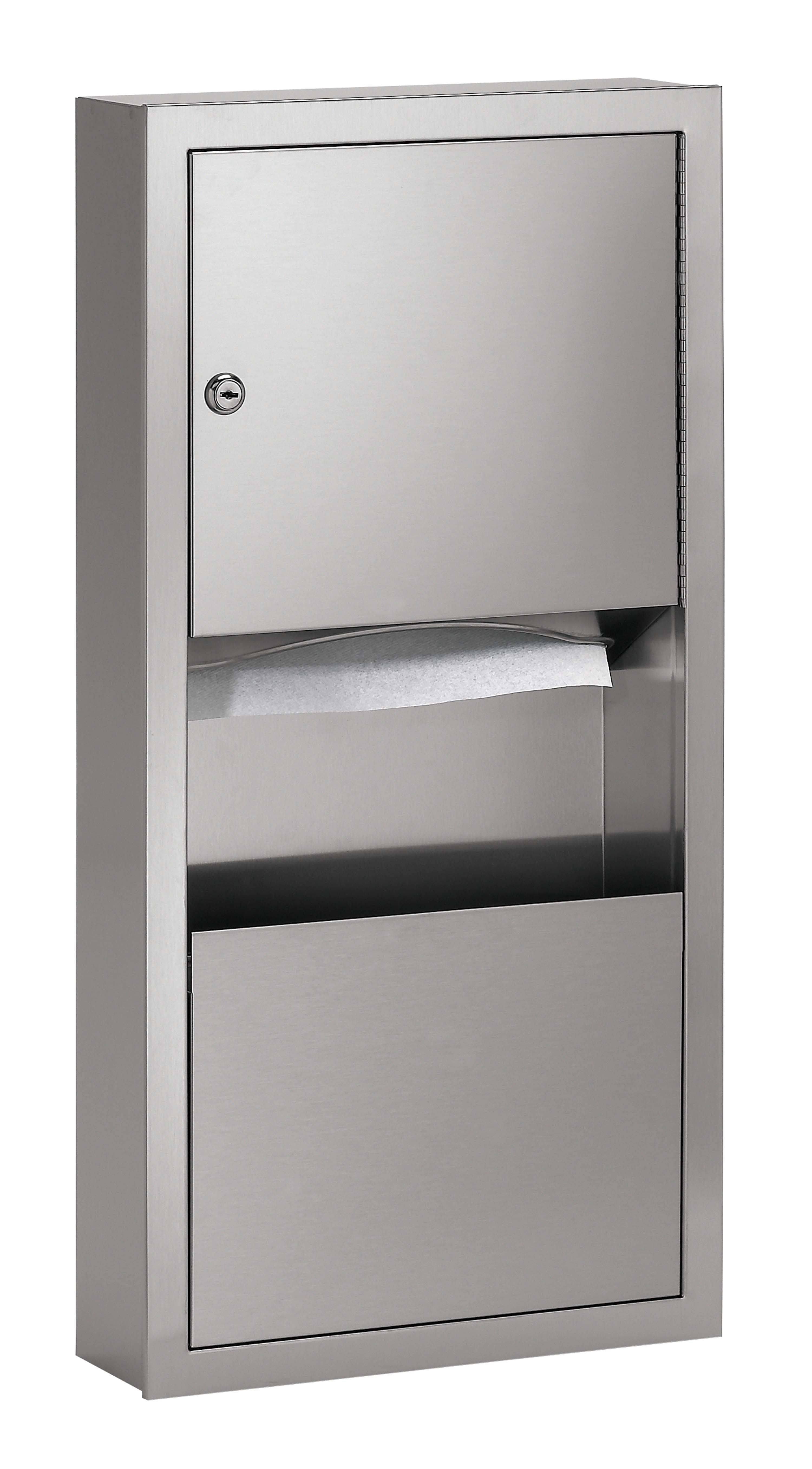 Bradley 2291-110000 - Surface Mounted Paper Towel Dispenser and Waste Receptacle, 2 Gal