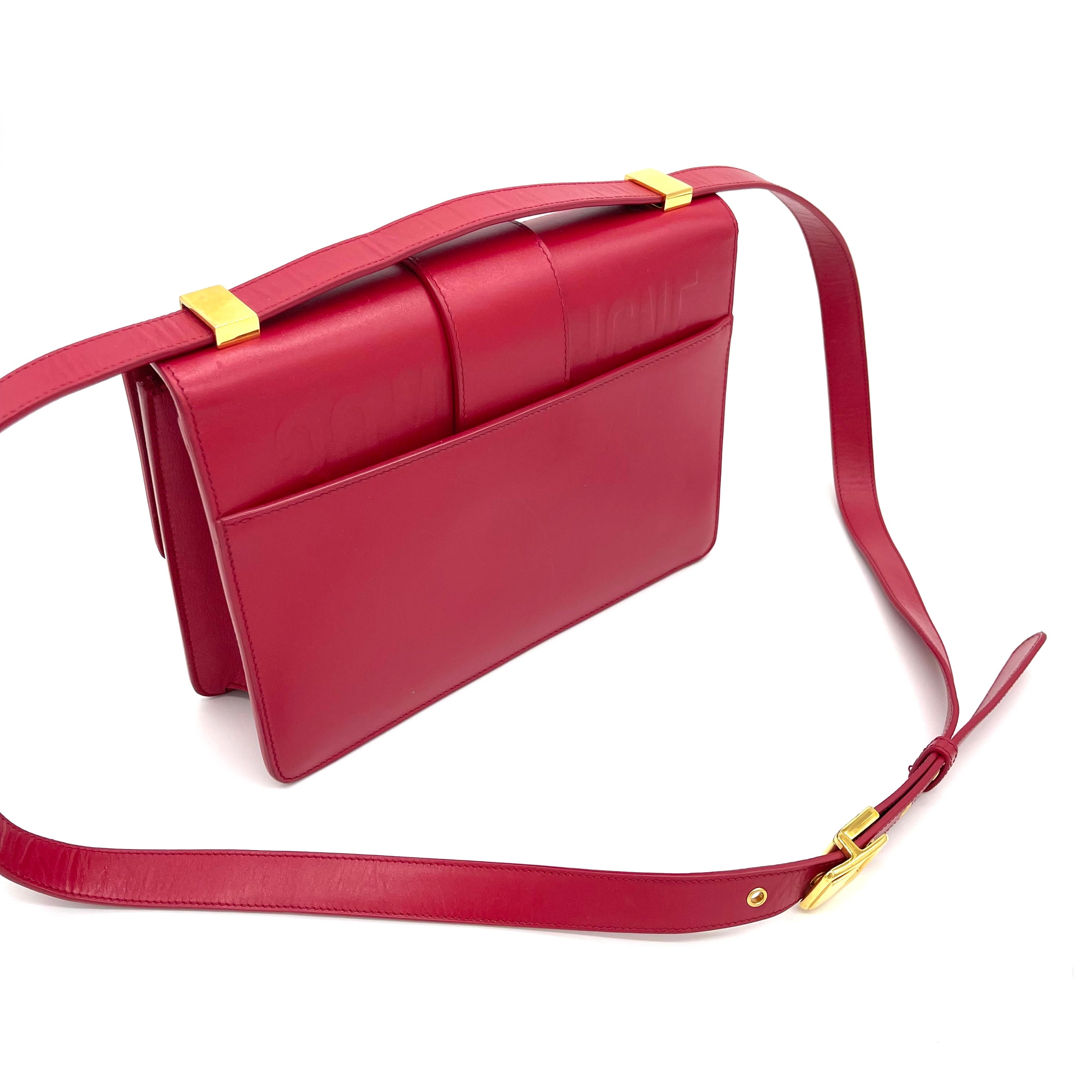 CHRISTIAN DIOR Smooth Calfskin 30 Montaigne Flap Bag Fuchsia