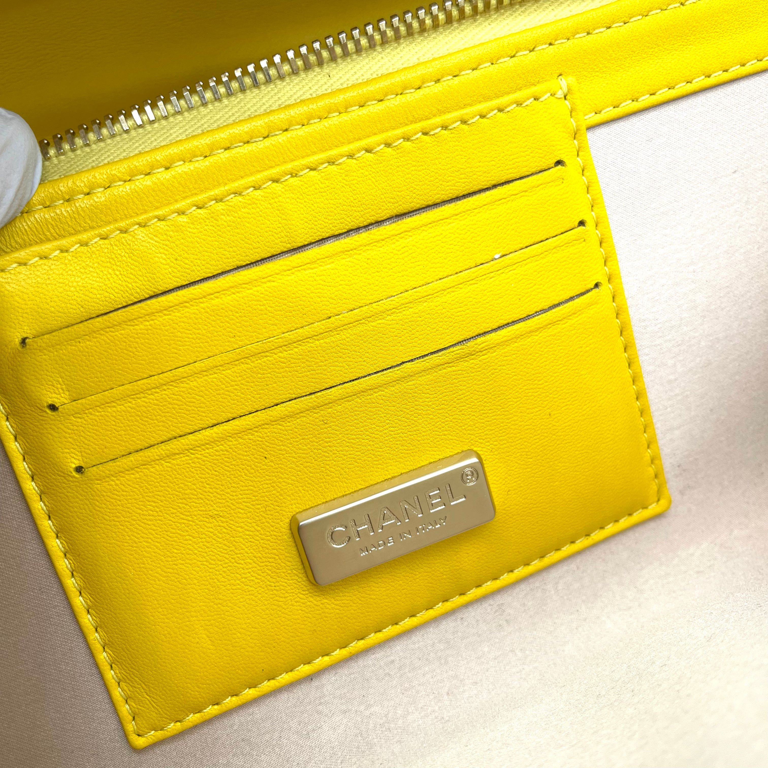 [NEW CONDITION]CHANEL Yellow Patent Leather East West Flap Bag