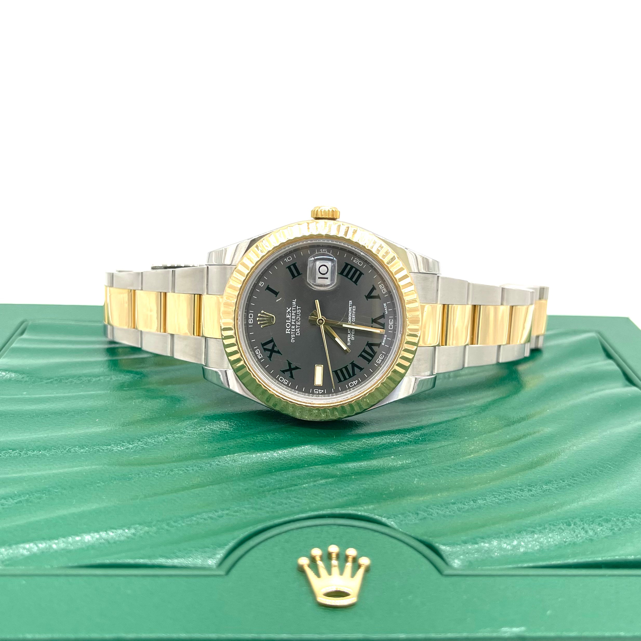 Rolex 116333 Wimbledon Datejust II Rolesor Slate Roman