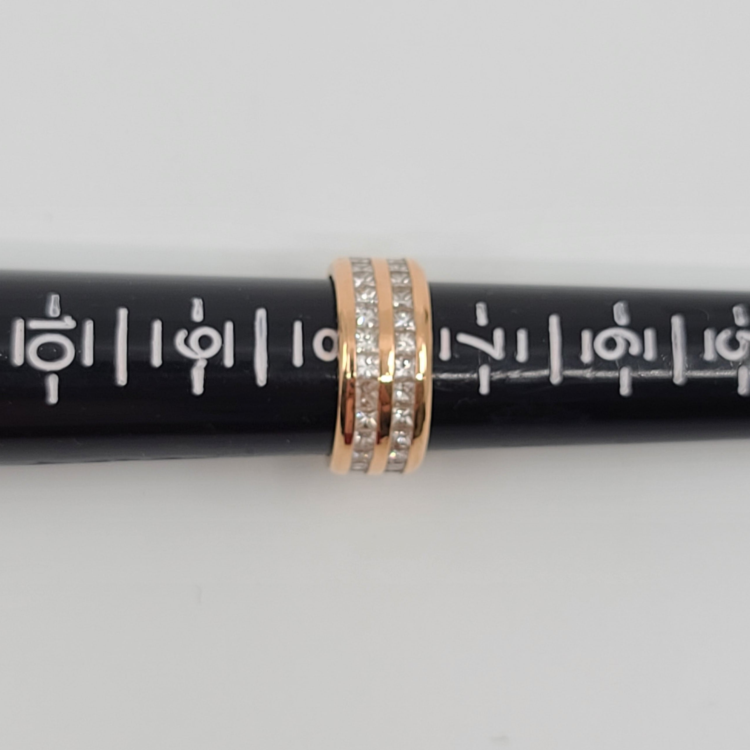 18k Pink gold Approx 4.5ct TW Princess Cut natural Diamonds Ring Size 8 Custom Order Price $6,000