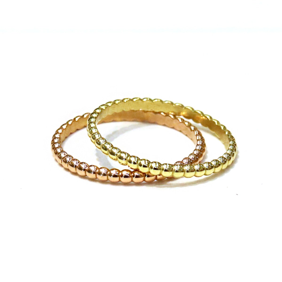 Beaded 18K Gold Bridal Ring