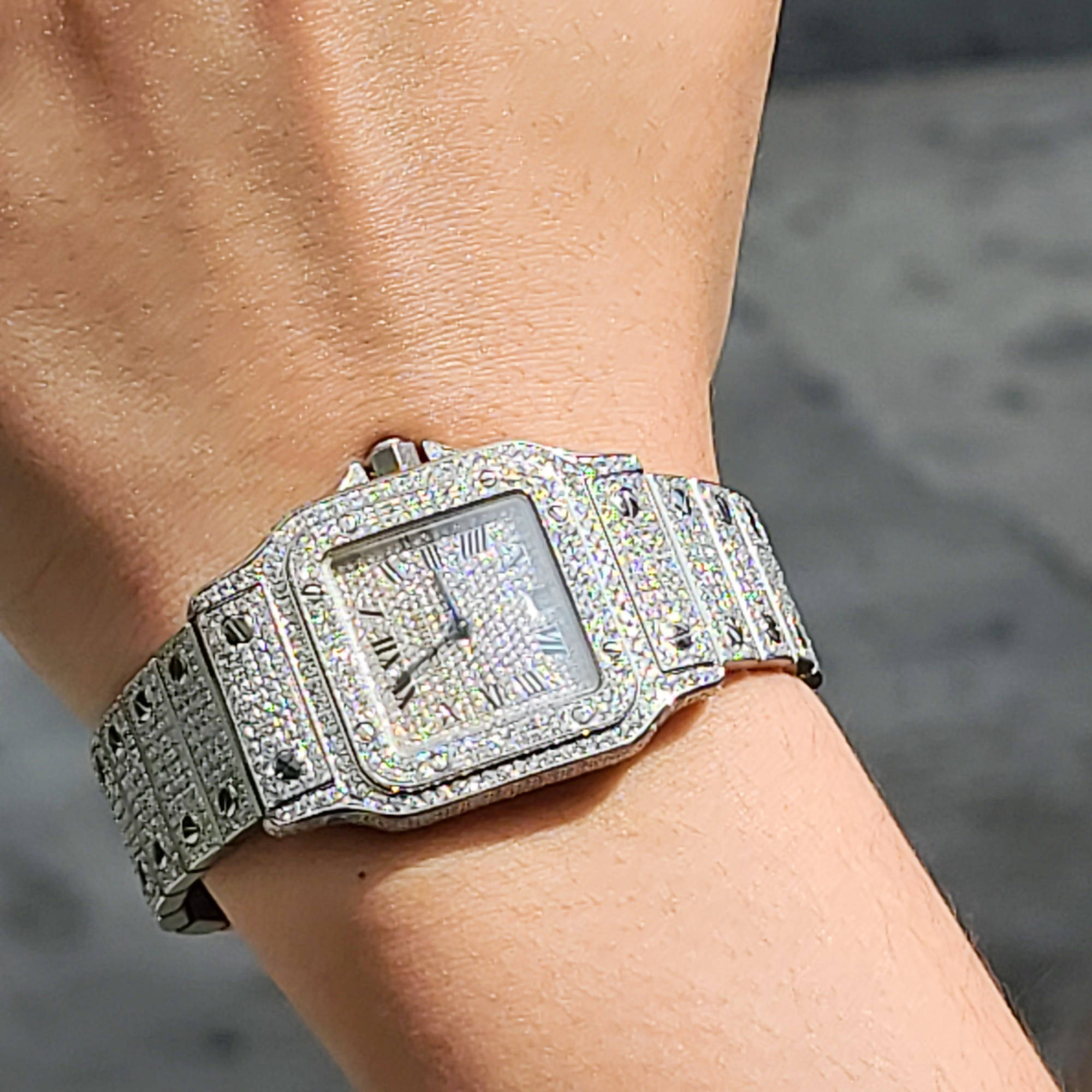 CARTIER SANTOS GALBEE FULL DIAMONDS PAVE