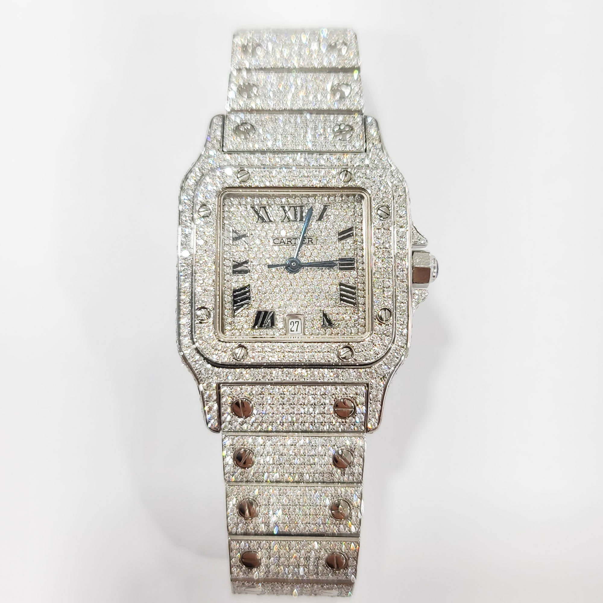 CARTIER SANTOS GALBEE FULL DIAMONDS PAVE