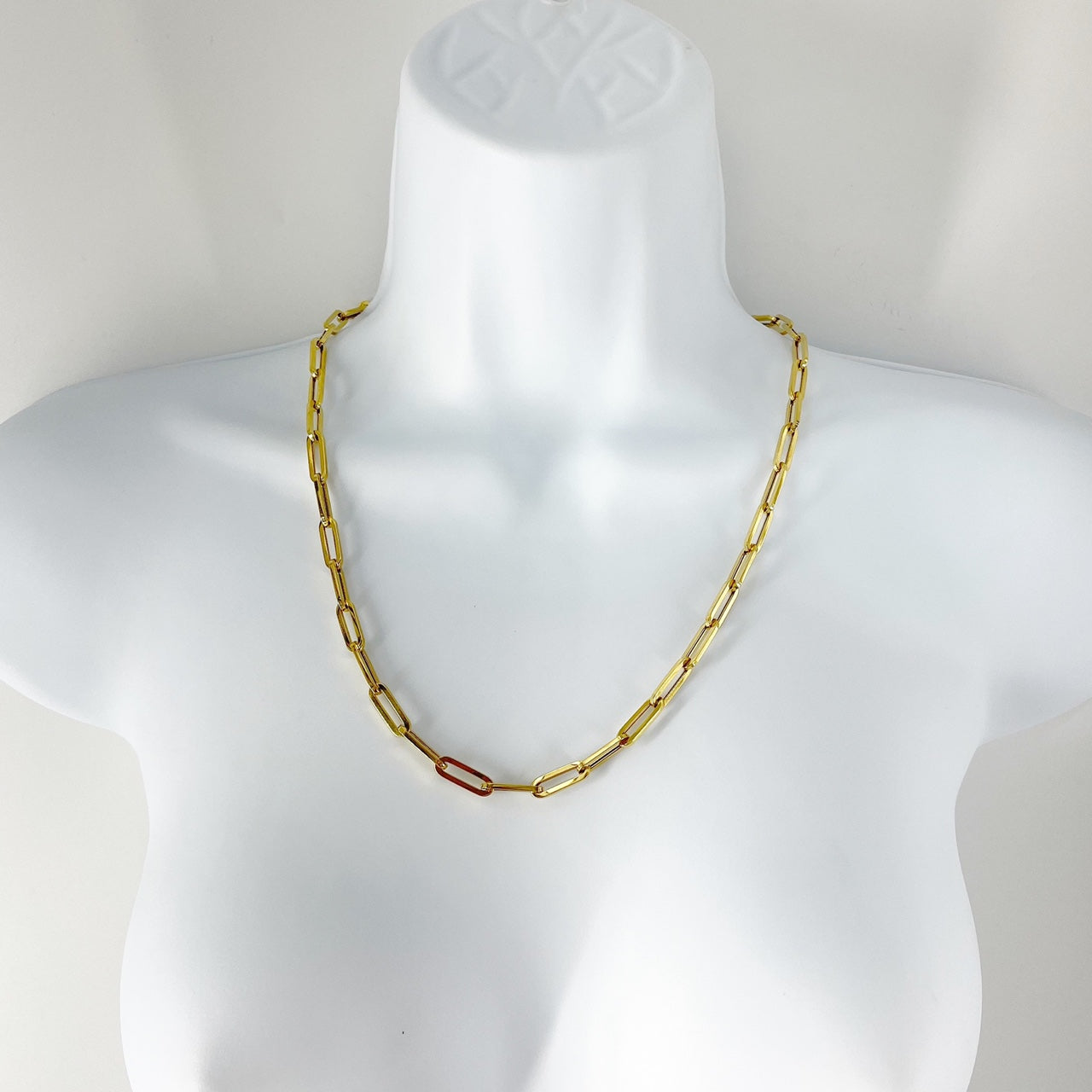 14k Solid yellow Gold Paperclip Chain Necklace 22