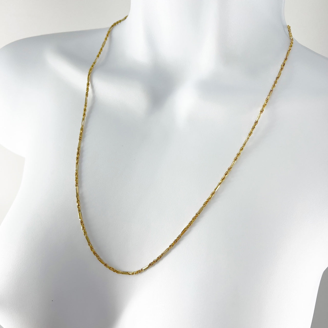 14k Solid yellow Gold Thin Milano Rope Chain Necklace 22