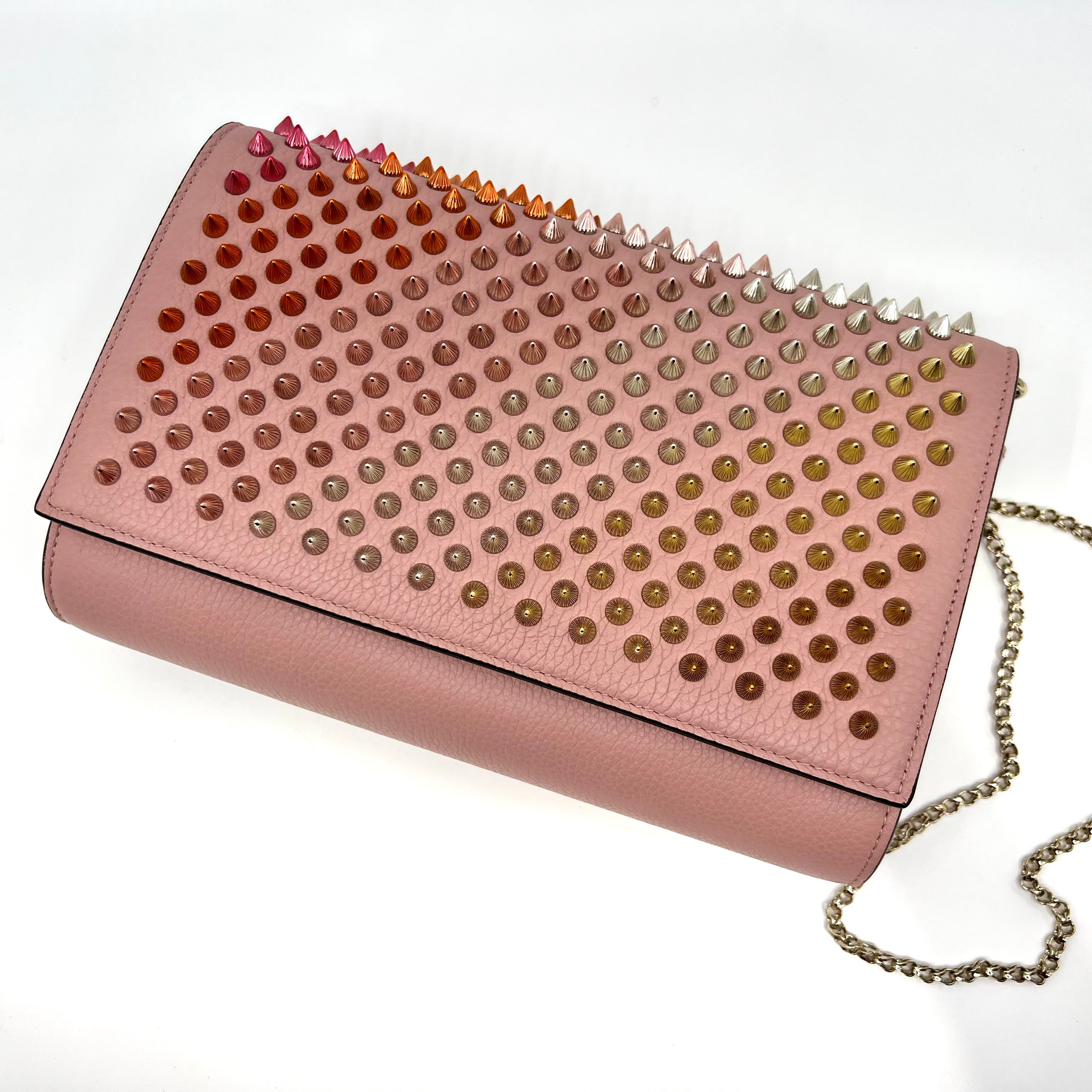 CHRISTIAN LOUBOUTIN Paloma Clutch Pink Rose