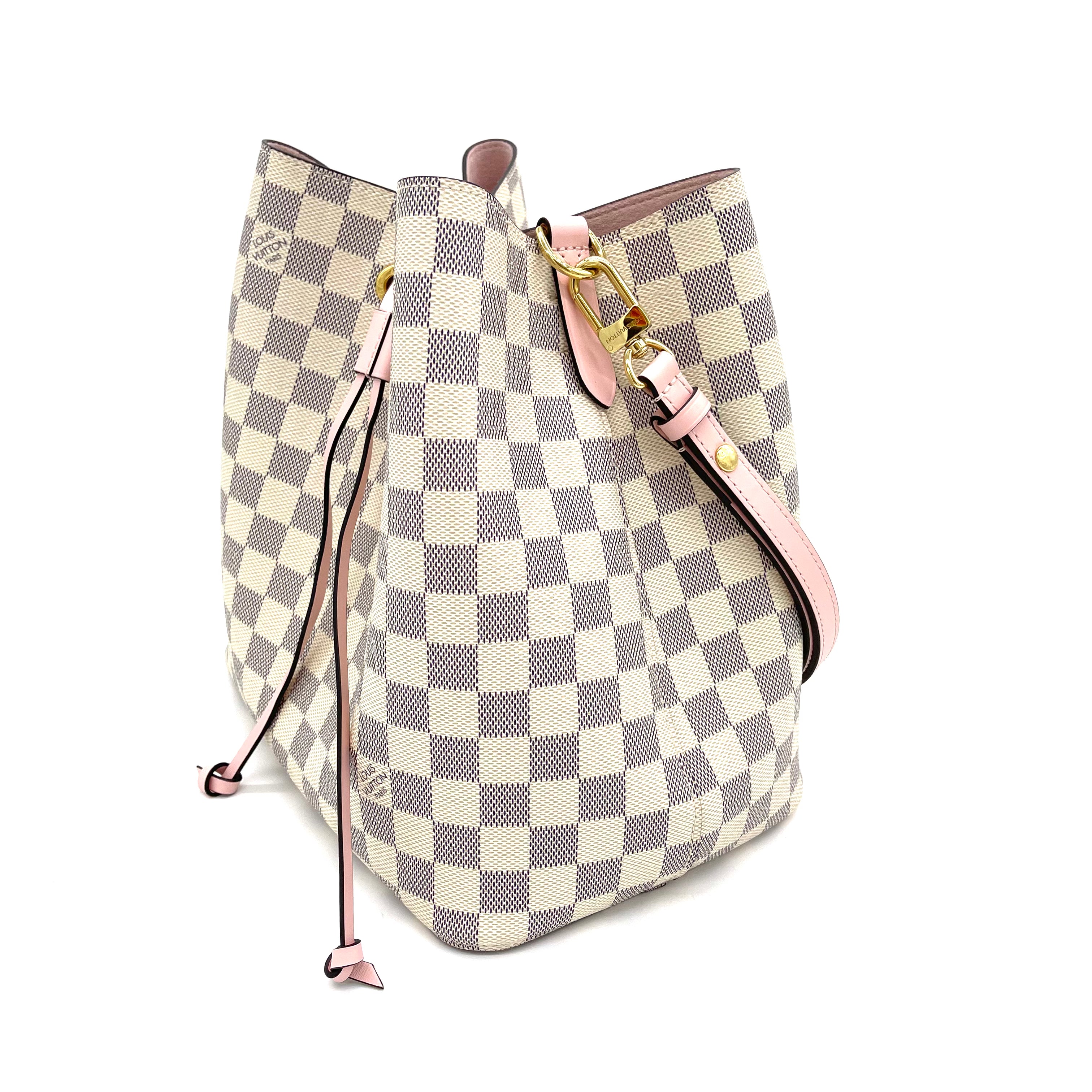 NEW LOUIS VUITTON Damier Azur Neonoe MM Eau De Rose