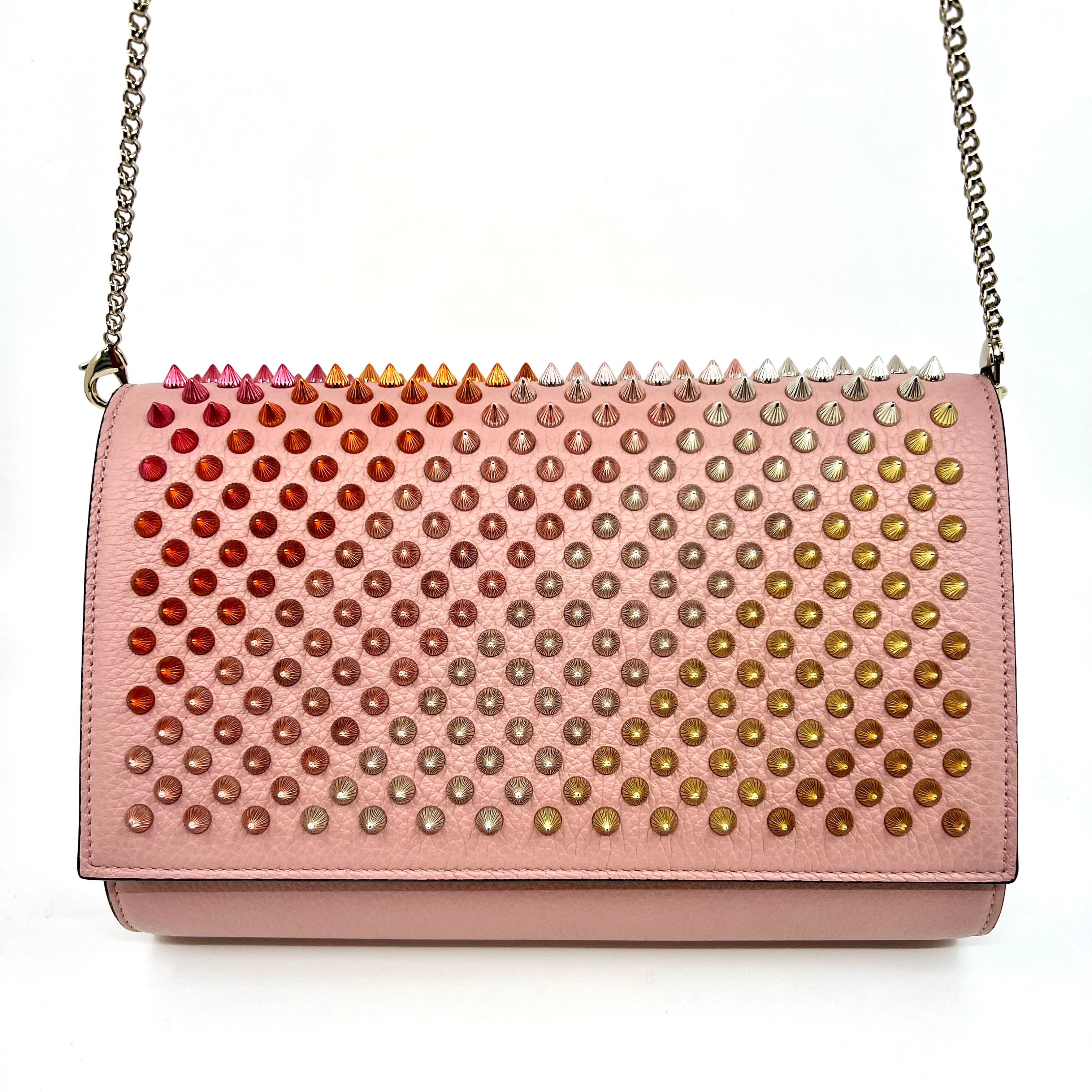 CHRISTIAN LOUBOUTIN Paloma Clutch Pink Rose