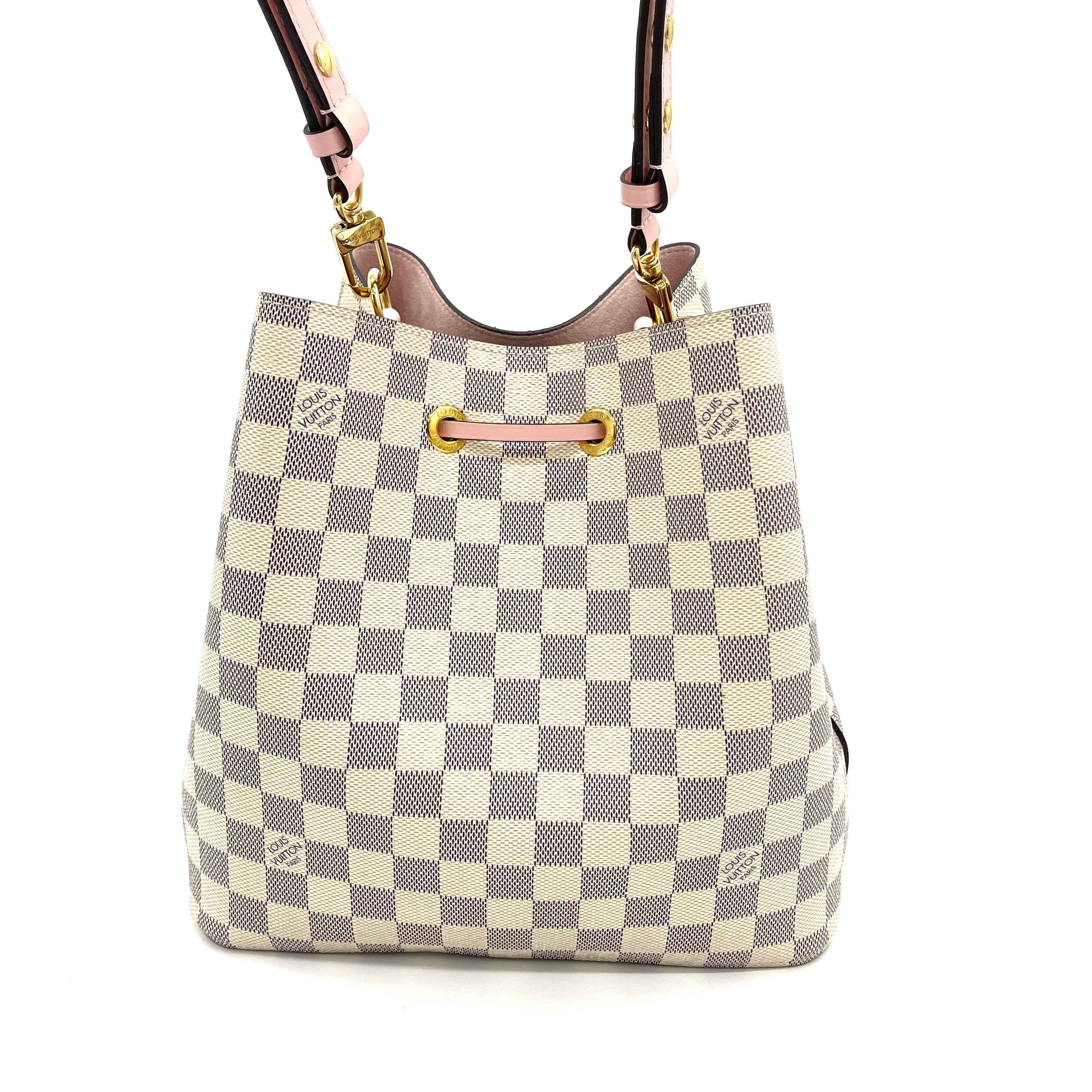 NEW LOUIS VUITTON Damier Azur Neonoe MM Eau De Rose