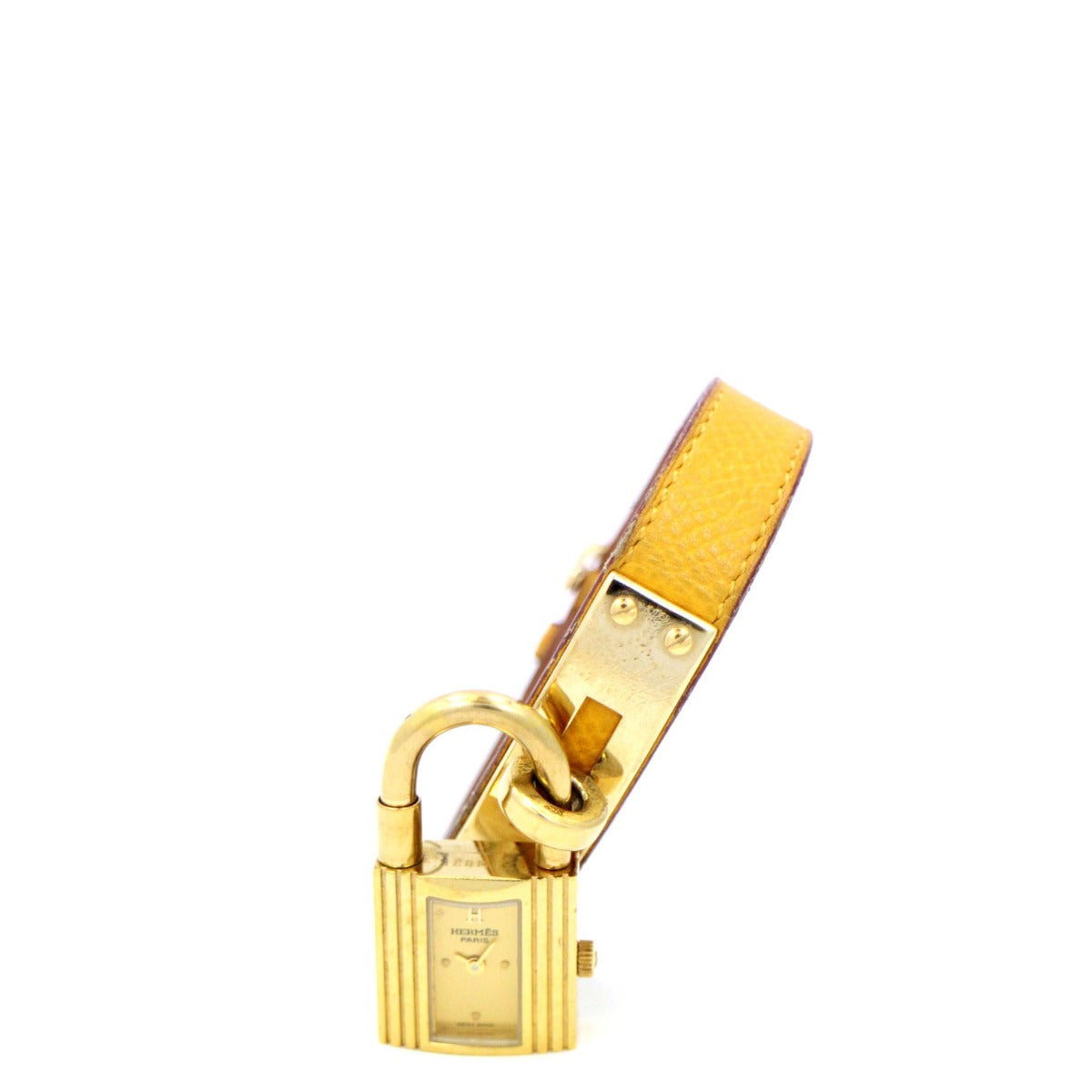 HERMES KELLY WATCH Yellow CALFSKIN STRAP