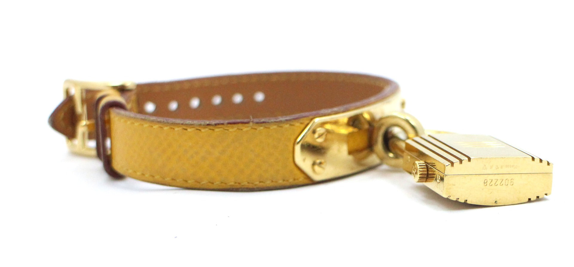 HERMES KELLY WATCH Yellow CALFSKIN STRAP