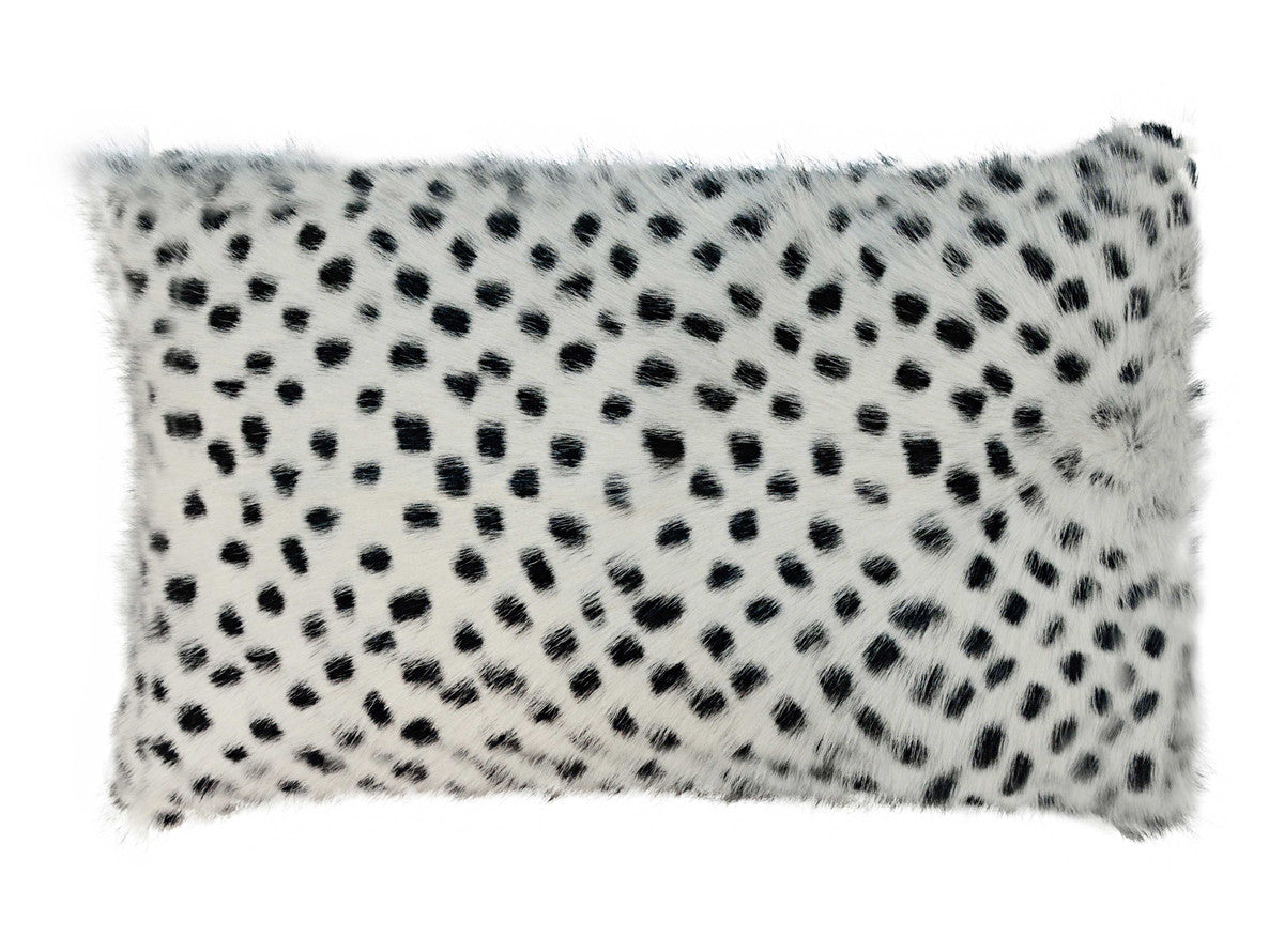 White & Black Fur Pillow  - 12