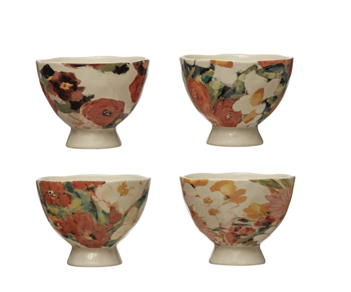 Floral Stoneware Bowl