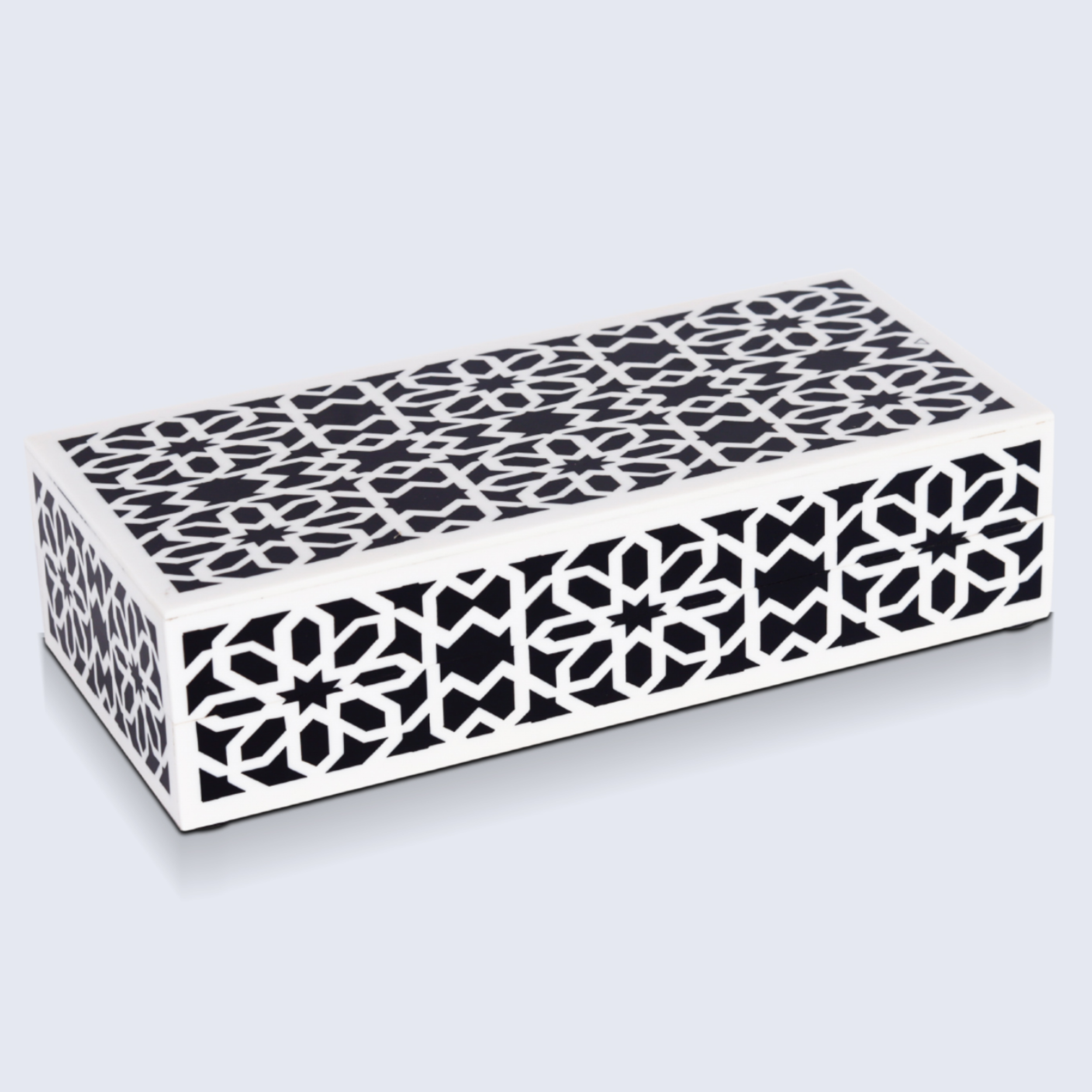 Decorative Boxes Shiraz Black & White 12x6x2 Inch