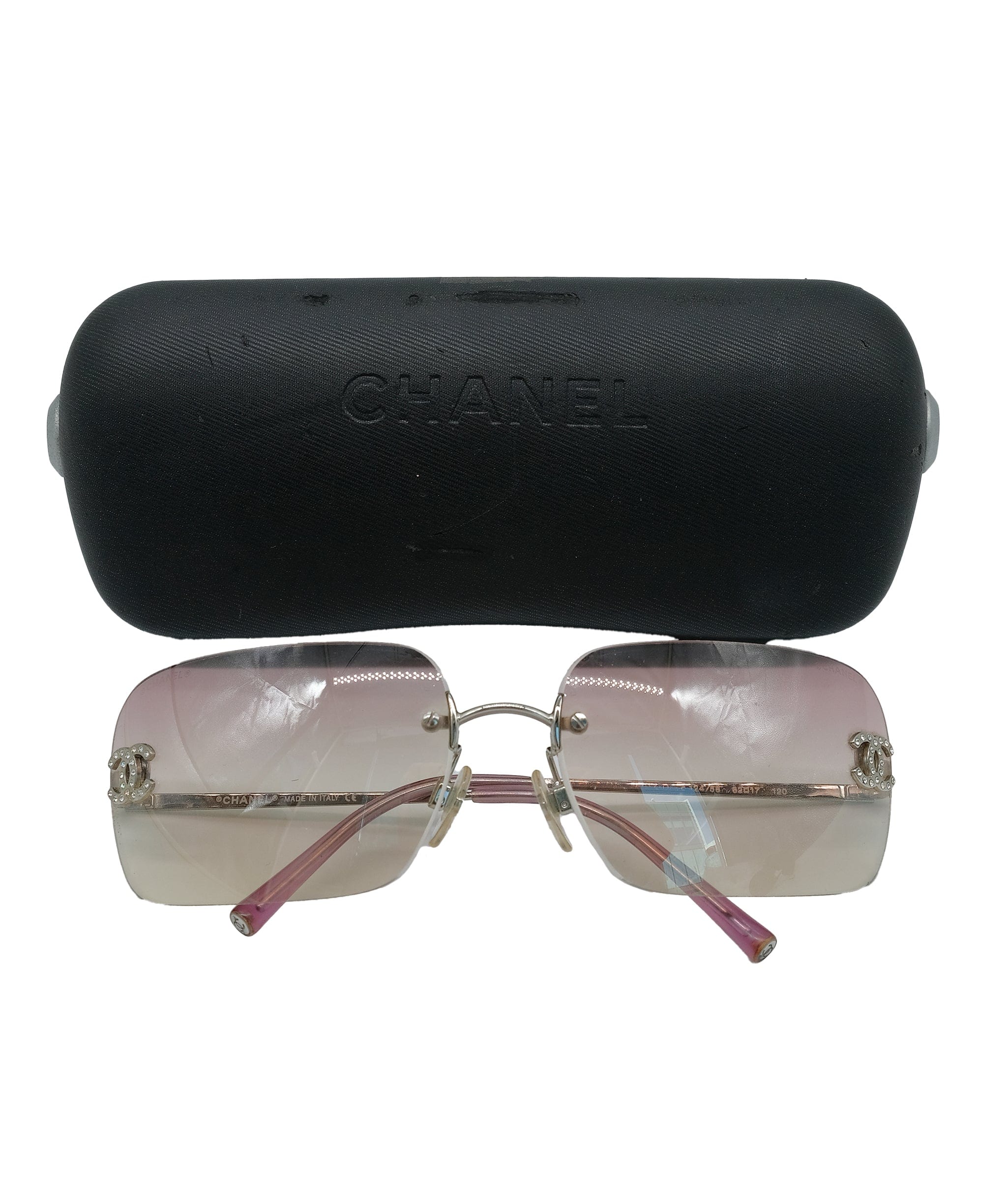 Chanel Rhinestone Sunglasses Pink ASL10406