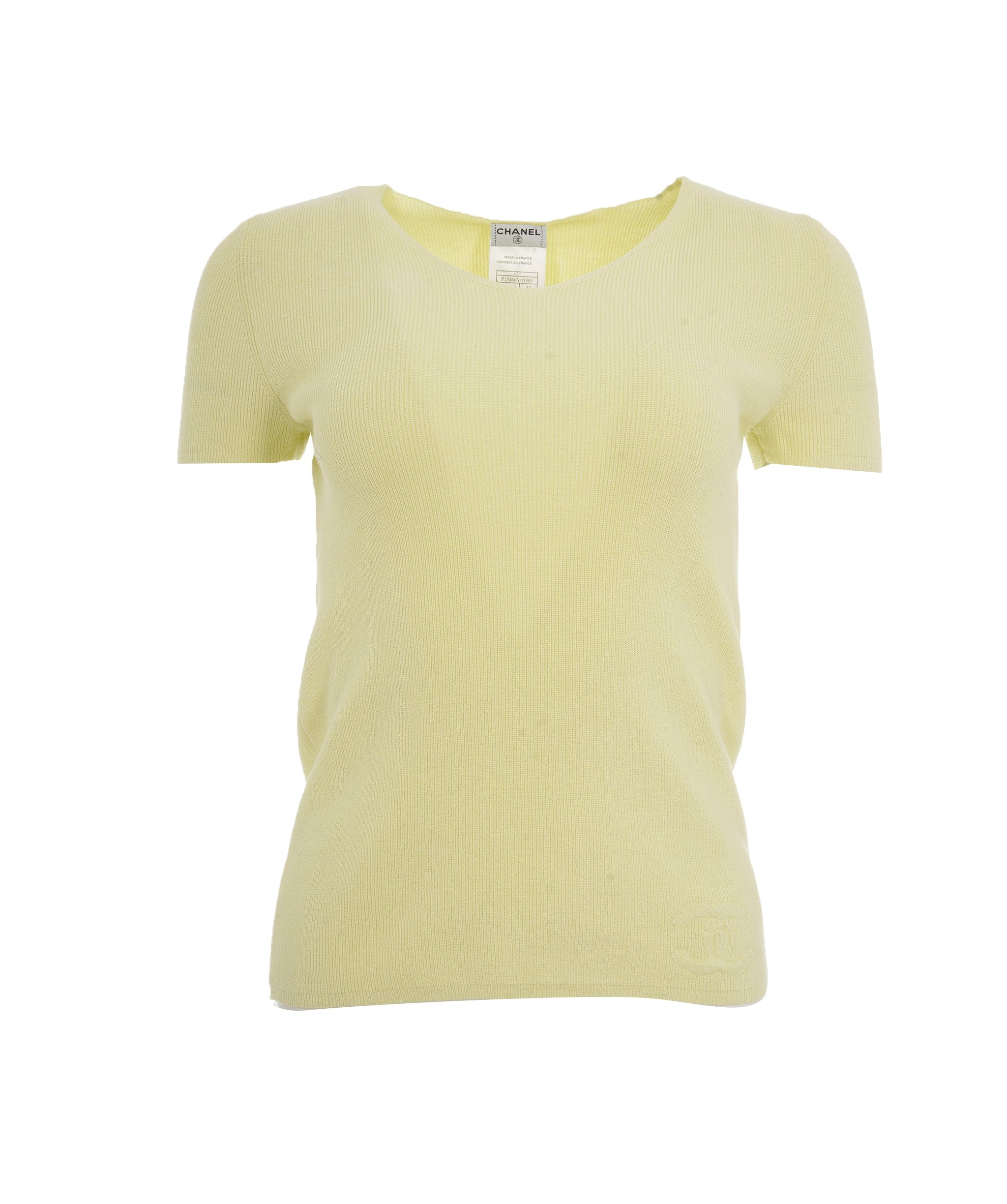 Chanel Yellow CC Sweater ALL0590