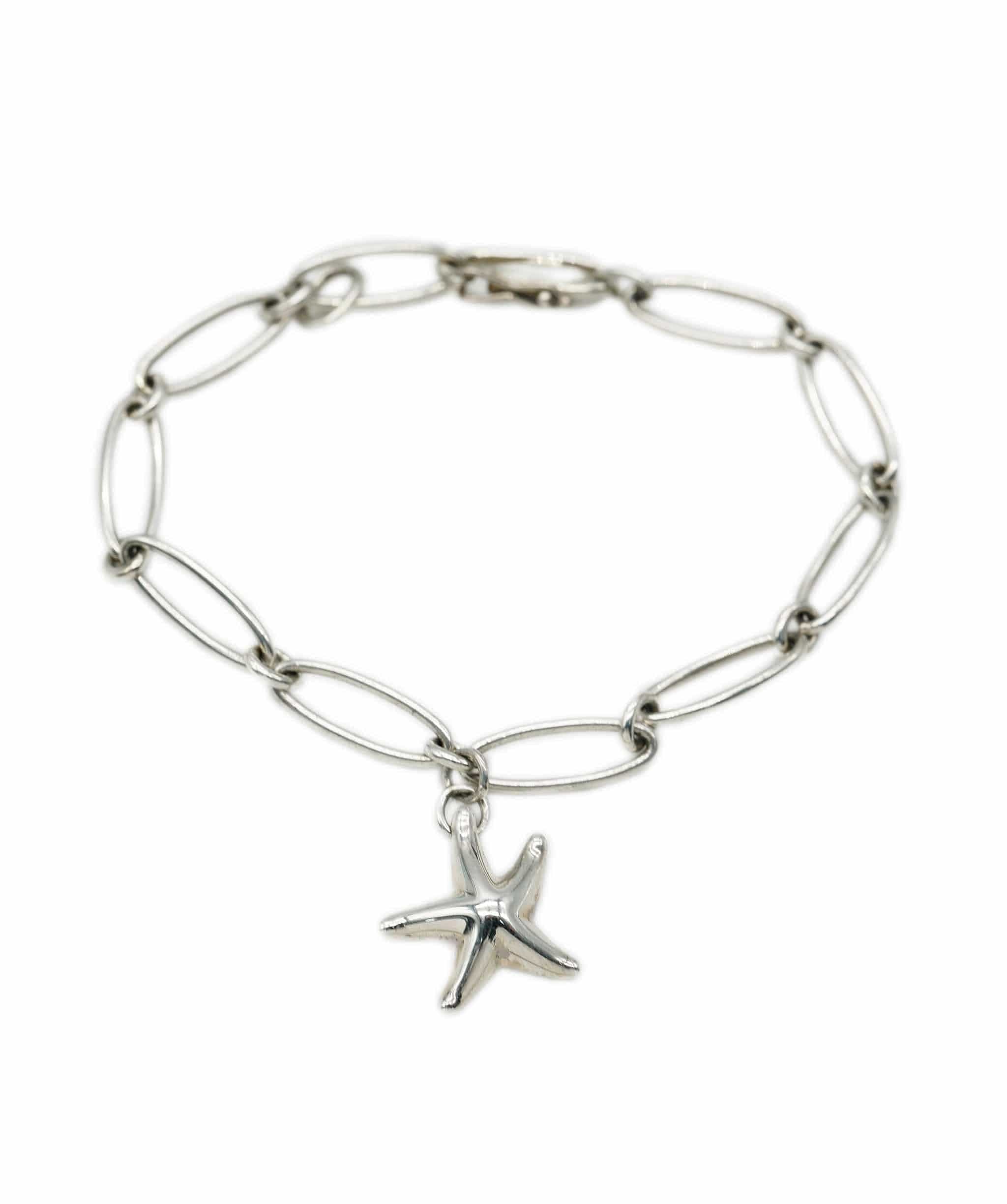 Tiffany & Co. Elsa Peretti Sterling Silver Starfish Charm Link Bracelet ABC0015