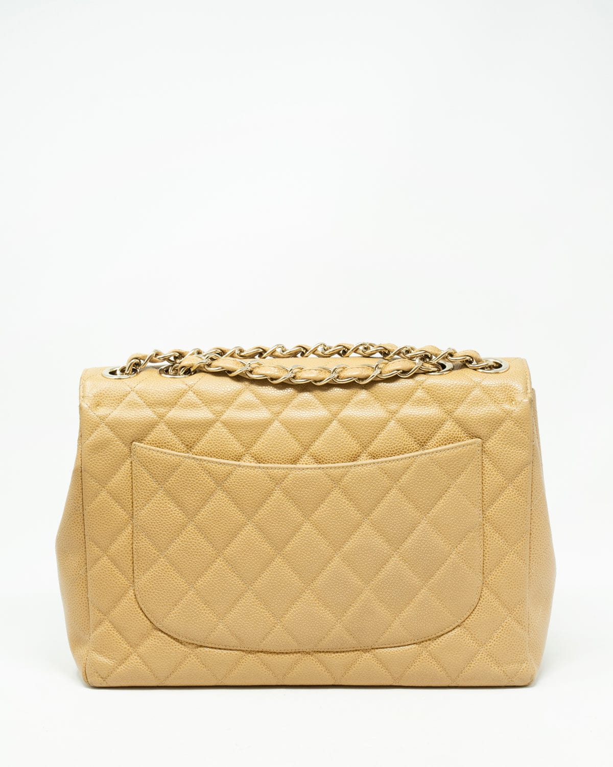 Chanel jumbo beige caviar single flap bag with GHW AJL0012