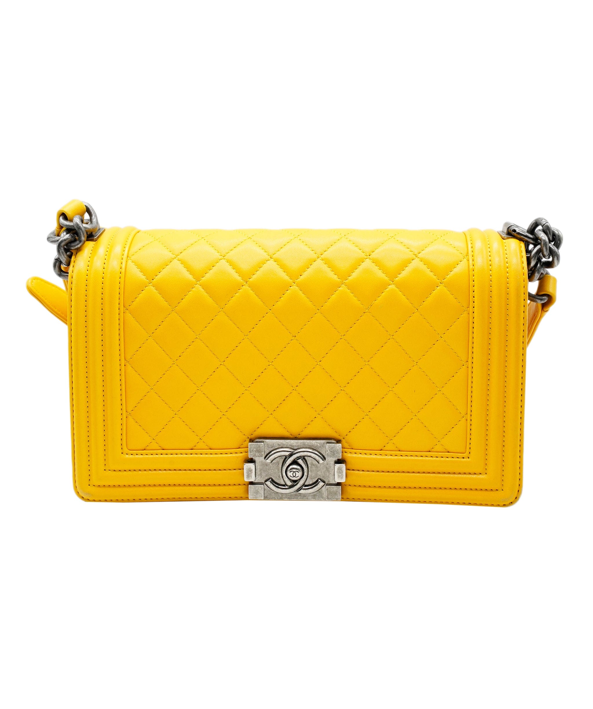 Chanel Yellow Boy Bag with Ruthenium Hardware - ALC0391