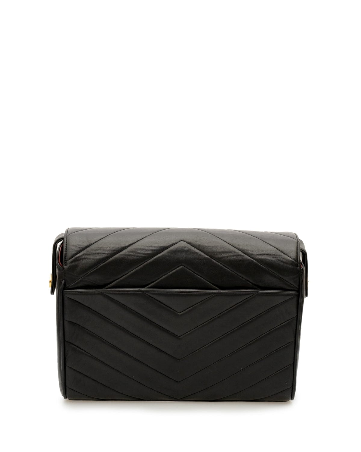 Chanel Vintage Black Chevron Box Shoulder Bag - ASL2349