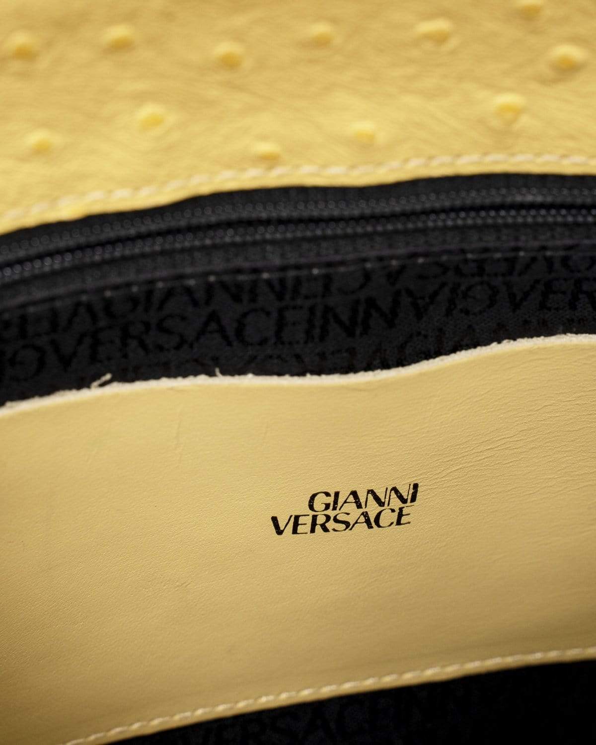 Versace Vintage Embossed Moc Ostrich Leather Shoulder Tote  - AWL2001