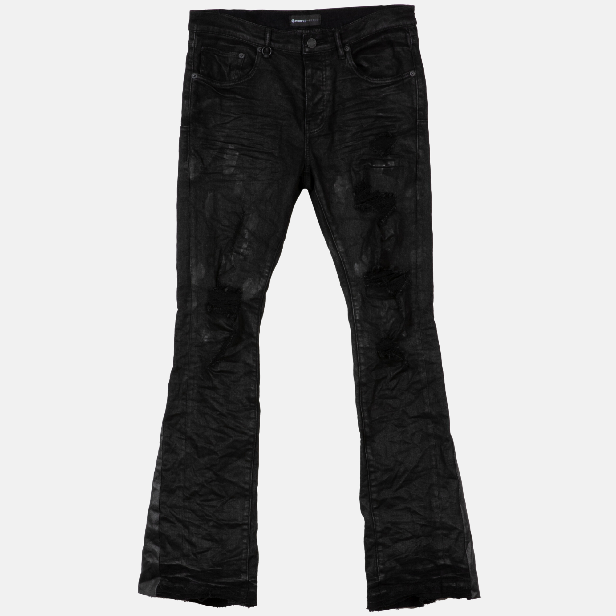 Purple Brand Black Double Panels Flare Jeans