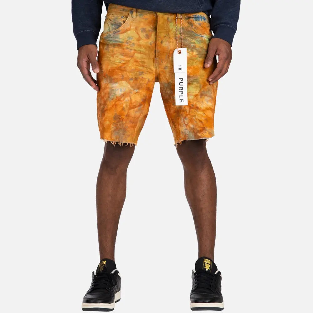 Purple Brand Jacquard Monogram Camo Tie Dye Short Rust