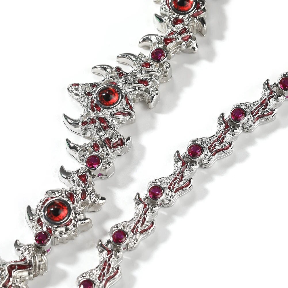 Dragon Red Ruby Iced Cuban Diamond Chain