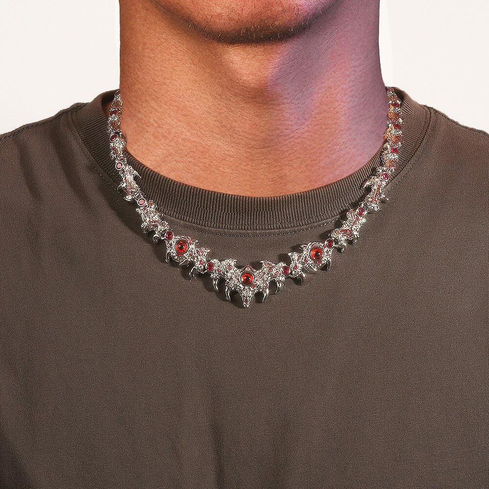 Dragon Red Ruby Iced Cuban Diamond Chain