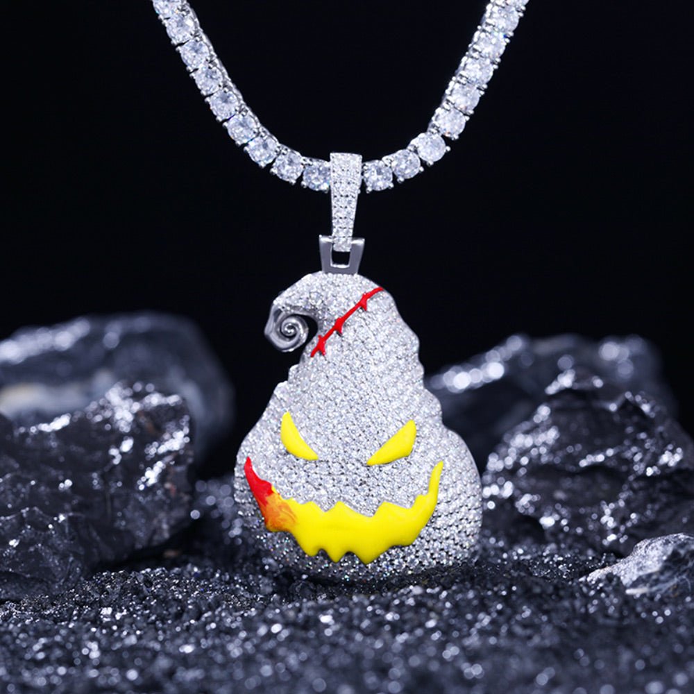 Glow In The Dark S925 Moissanite Big Majin Buu Head Pendant