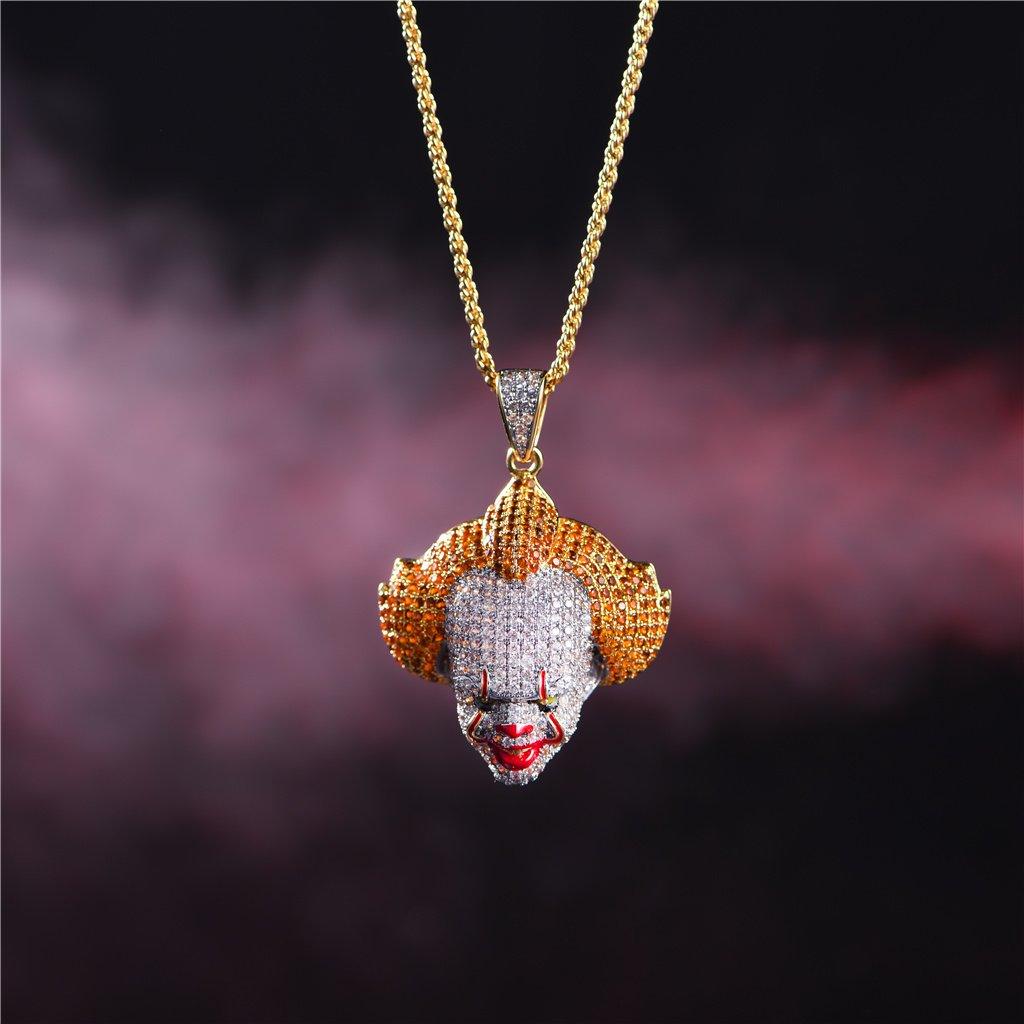 Iced Pennywise Clown Pendant 14K Gold