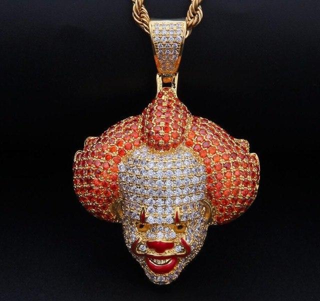 Iced Pennywise Clown Pendant 14K Gold