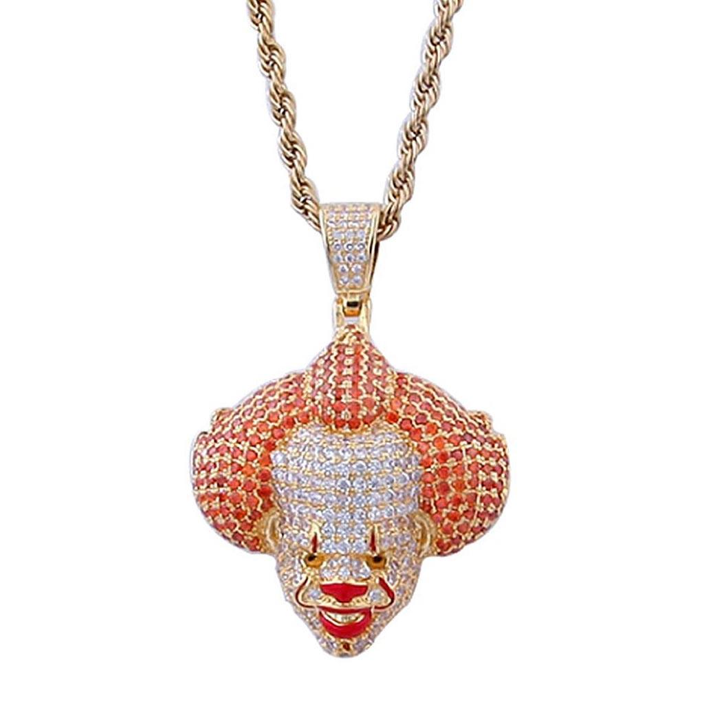 Iced Pennywise Clown Pendant 14K Gold