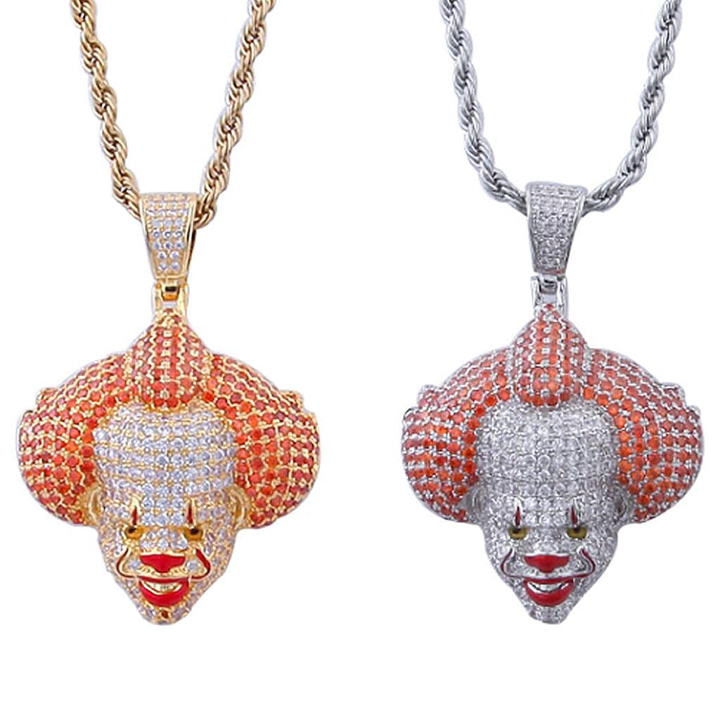 Iced Pennywise Clown Pendant 14K Gold