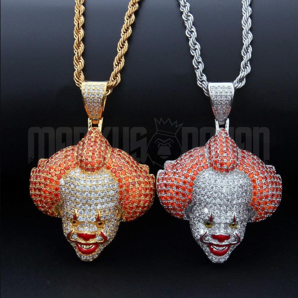 Iced Pennywise Clown Pendant 14K Gold