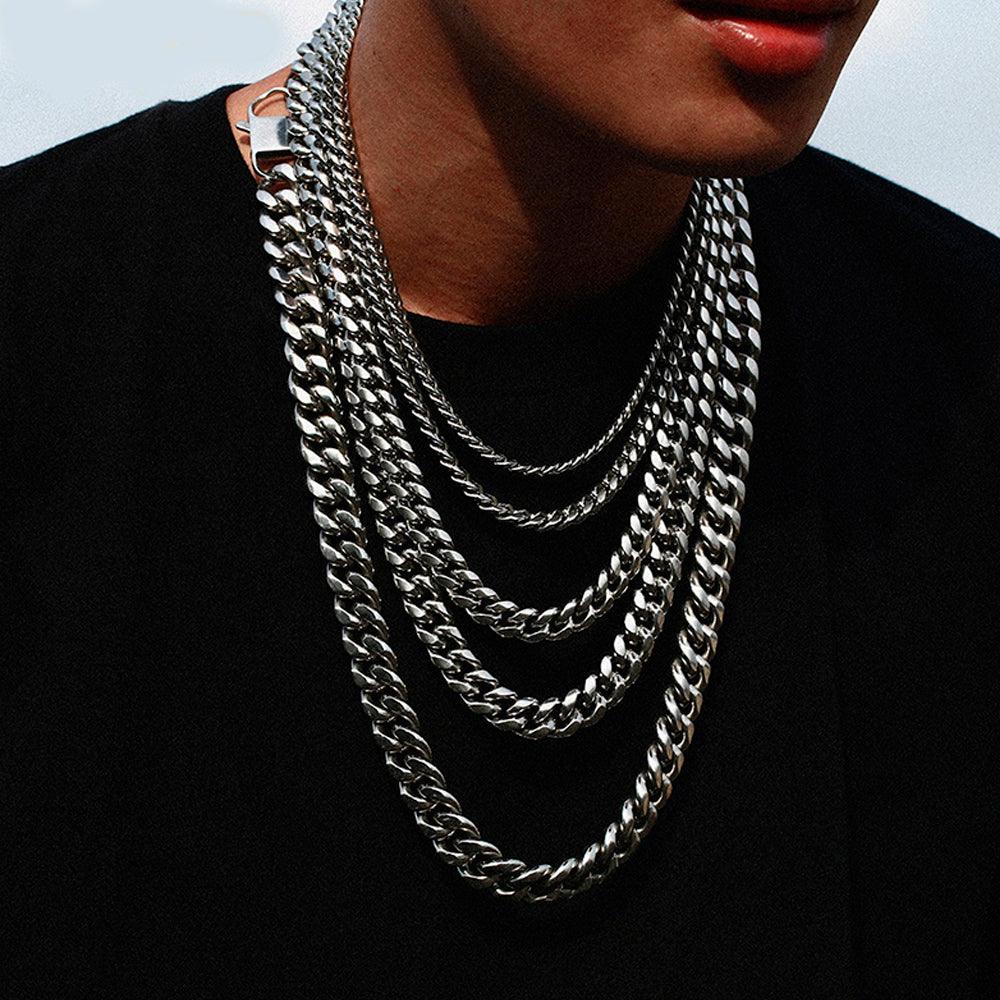Stainless Steel Miami Cuban Link Chain Necklace