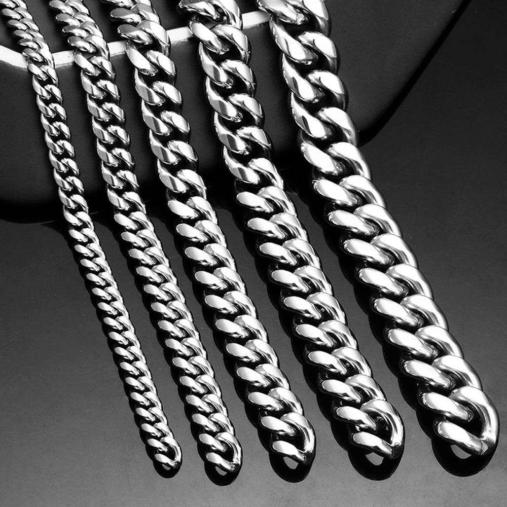 Stainless Steel Miami Cuban Link Chain Necklace
