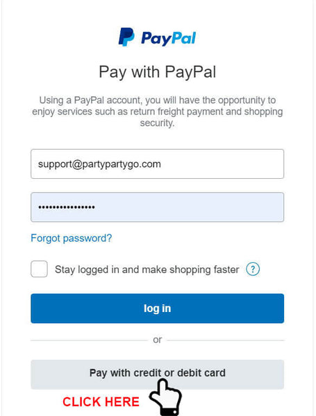 Payment methods - PARTYPARTYGO