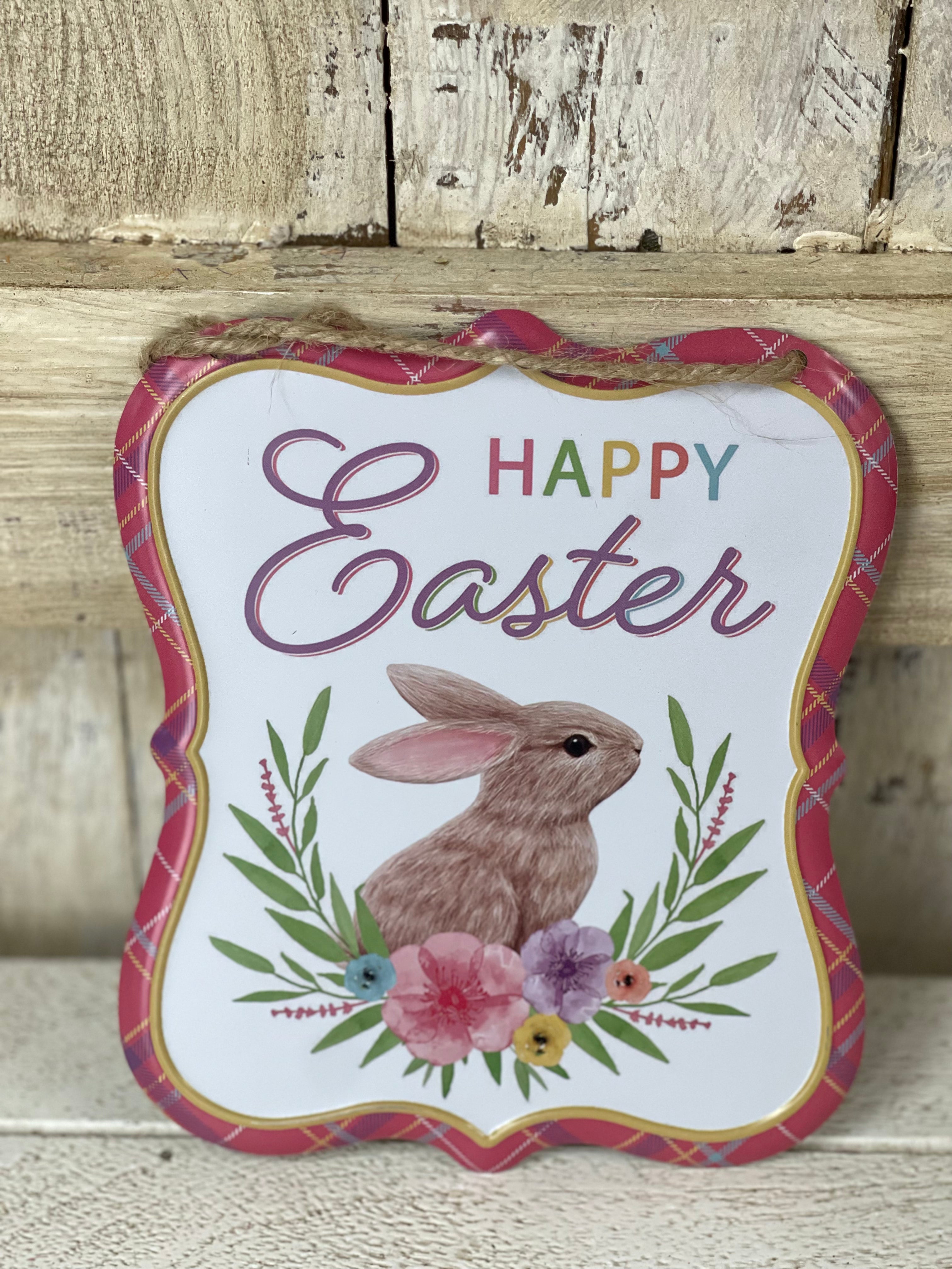 Metal Embossed Tin Easter Sign