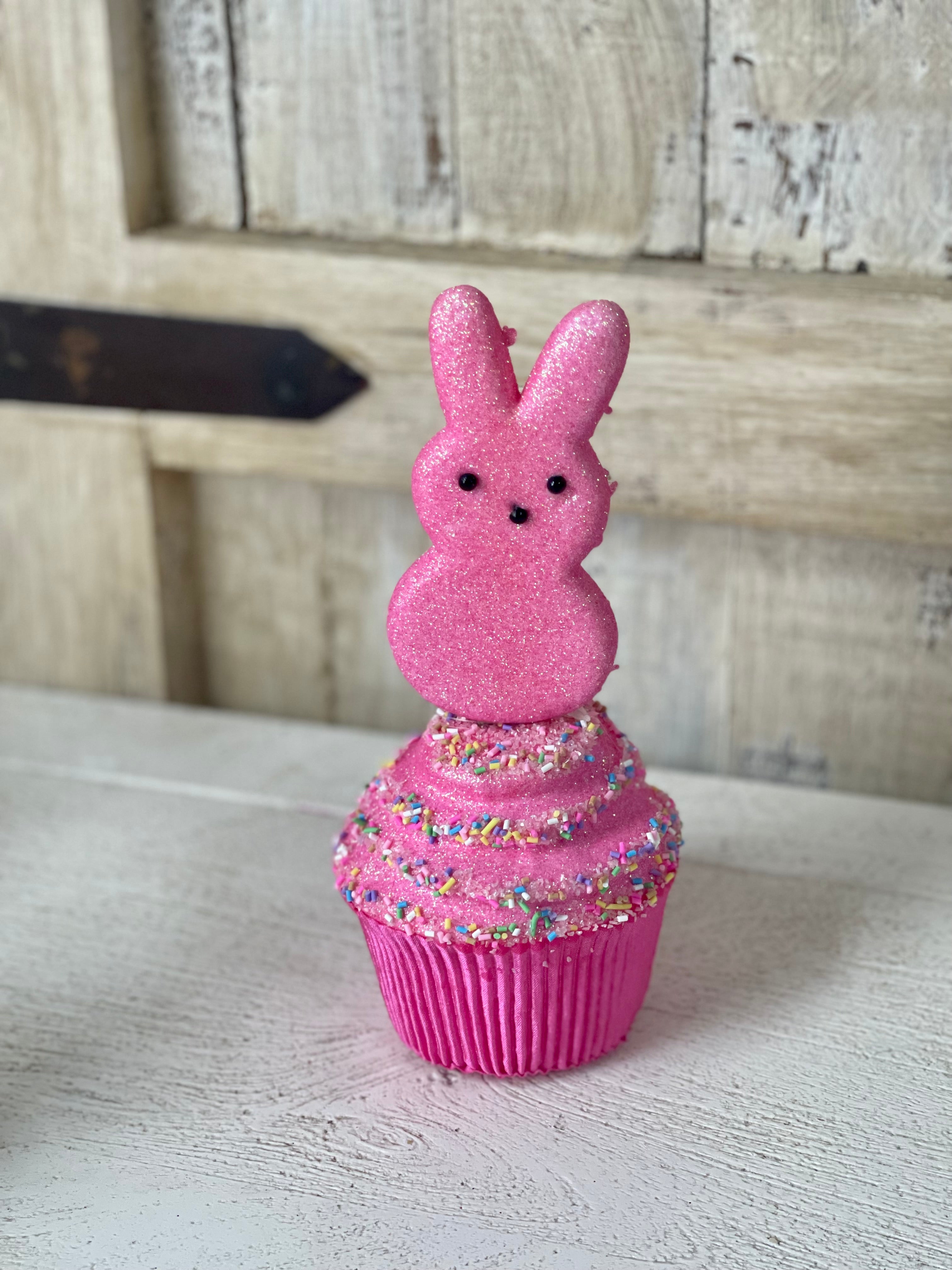 Bunny Peep Styrofoam Glittered Cupcake