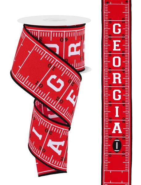 2.5 Inch By 10 Yard Georgia Football Field Ribbon