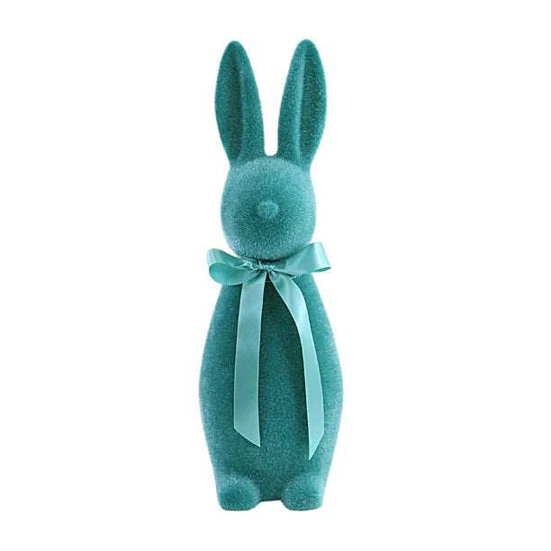 16 Inch Flocked Button Nose Bunny