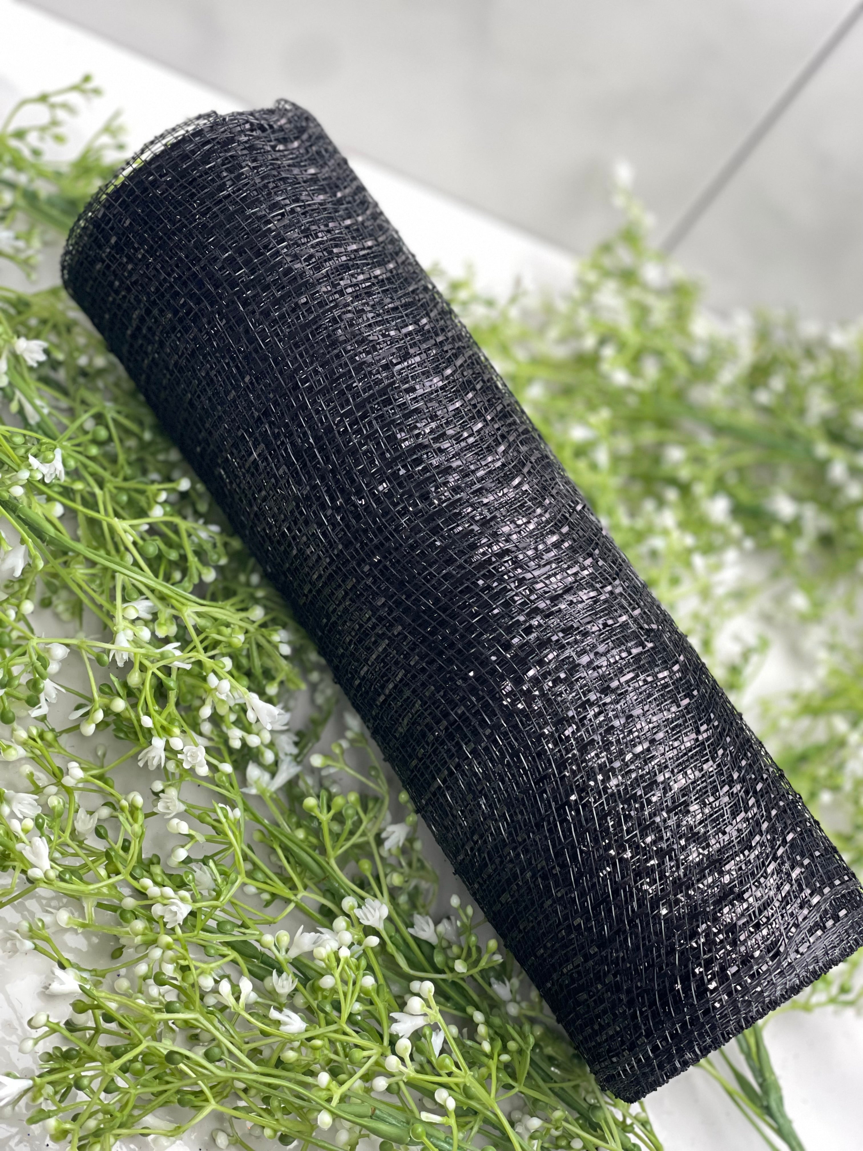 10 Inch by 10 Yard Black Metallic Netting