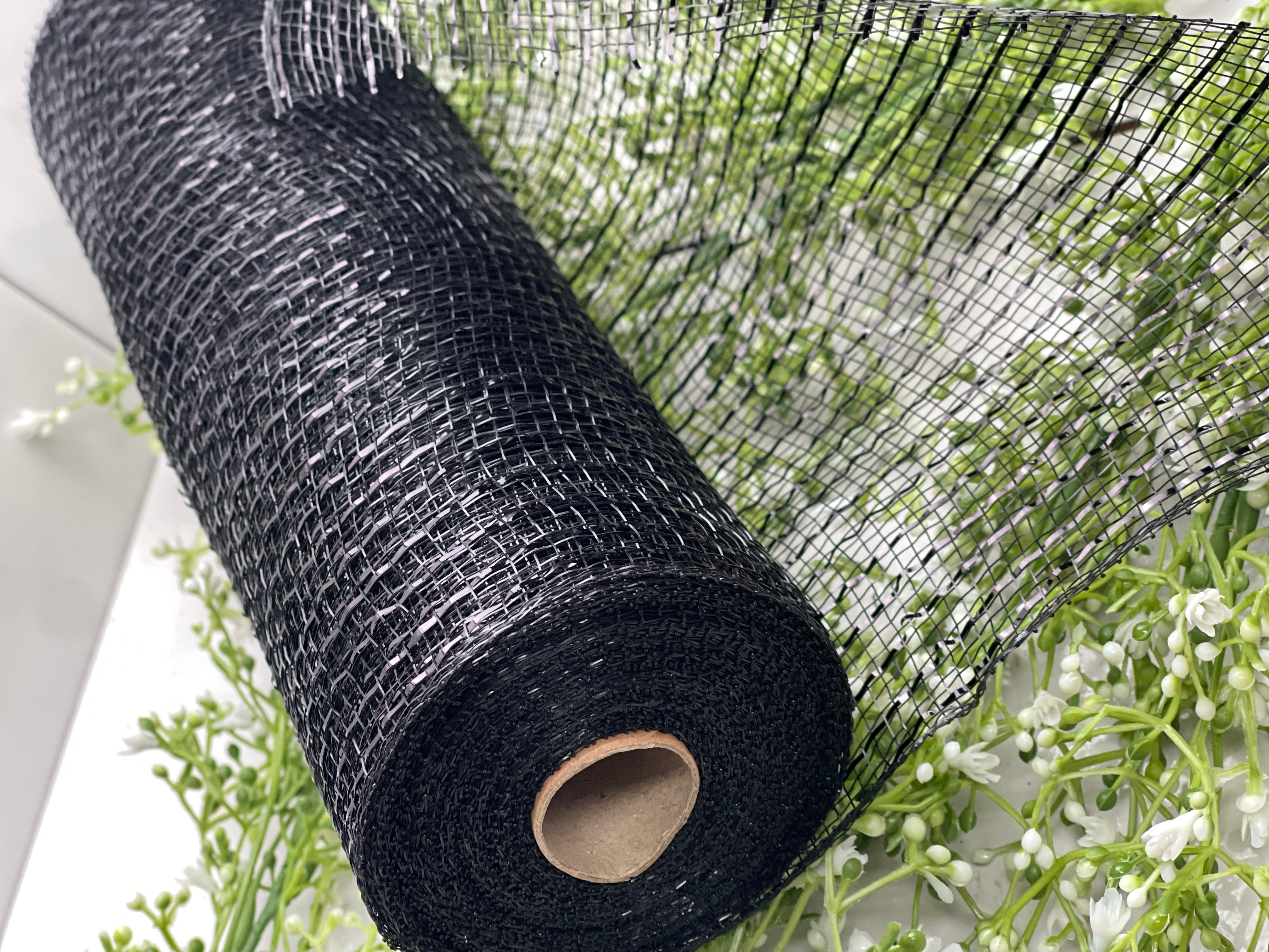 10 Inch by 10 Yard Black Metallic Netting