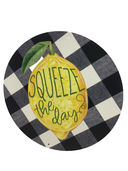 Squeeze The Day Lemon Metal Sign