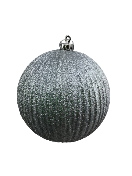 5 Inch Silver Glitter Ball Ornament