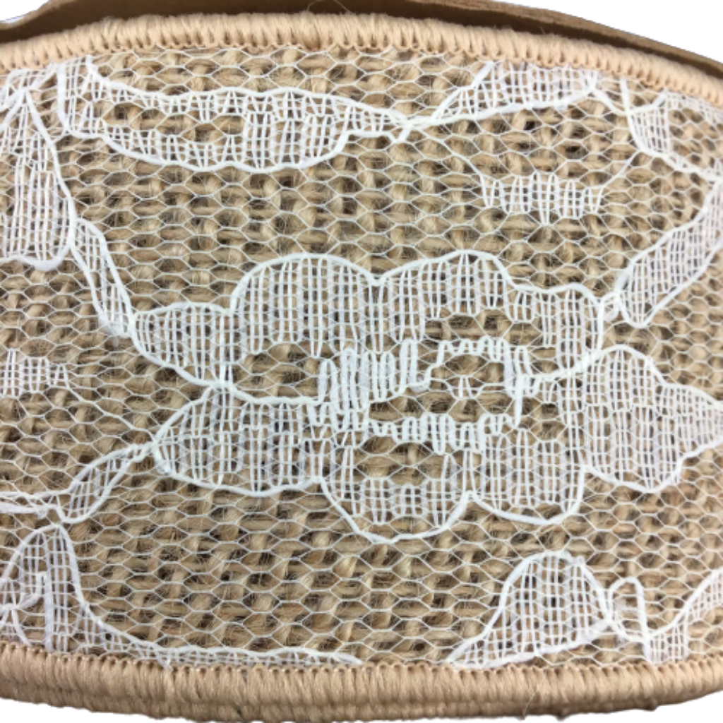 Natural Laced Burlap 2.5 Inch Wired Ribbon