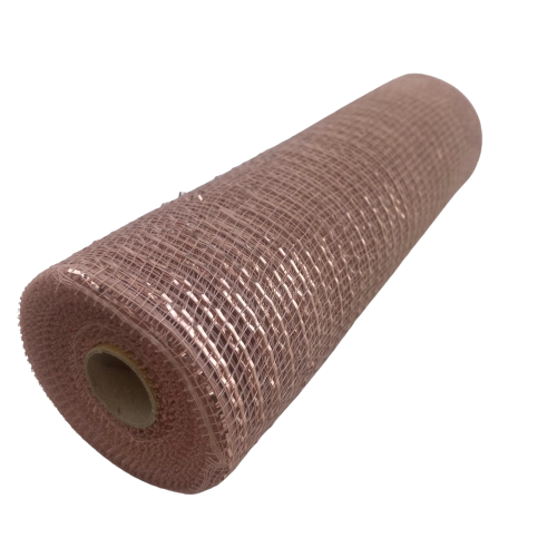 10 Inch by 10 Yard Rose Gold Metallic Mesh